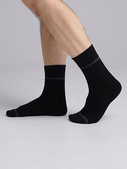 Носки для мужчин, хлопок, Clever, черные, р. 29, термо, Т101Л