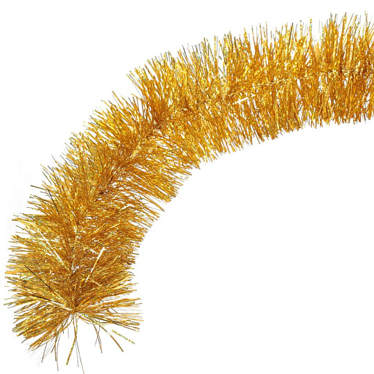 Мишура 1.8 м, 5 слоев, на проволоке, золотая, диаметр 100 мм, Xmas Dream, 5-180-10