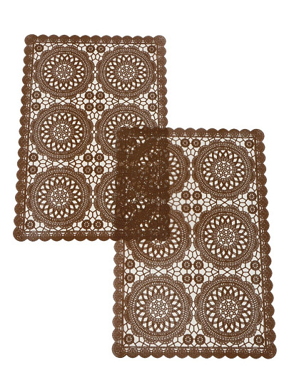 Салфетка сервировочная, ПВХ, 45х30 см, 2 шт, шоколад, Y4-14311