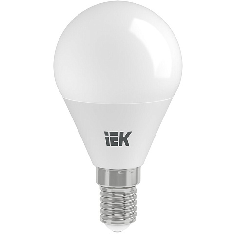 Лампа светодиодная E14, 9 Вт, 60 Вт, 230 В, шар, 4000 К, свет нейтральный белый, IEK, G45, LED