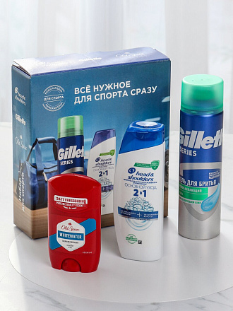 Набор подарочный для мужчин, Head &amp;amp; Shoulders, Основной уход, шампунь 200 мл, гель для бритья Gillette 200 мл