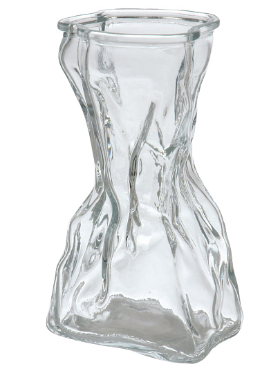 Ваза стекло, настольная, 15х7.5 см, Мятая, A060333, прозрачная