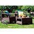 Мебель садовая Corfy weekend, коричневая, стол, 77х57х43 см, 2 кресла, подушка коричнево-серая, 110 кг, 17197786РКС - фото 2