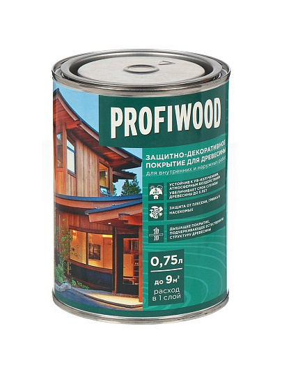 Пропитка Profiwood, для дерева, защитно-декоративная, орегон, 0.7 кг