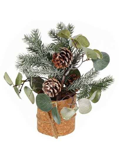 Композиция новогодняя настольная 21 см, с эвкалиптом, SYSPS - 0823084