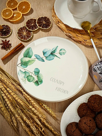 Тарелка обеденная, доломит, 21 см, круглая, Вилладжио, Daniks