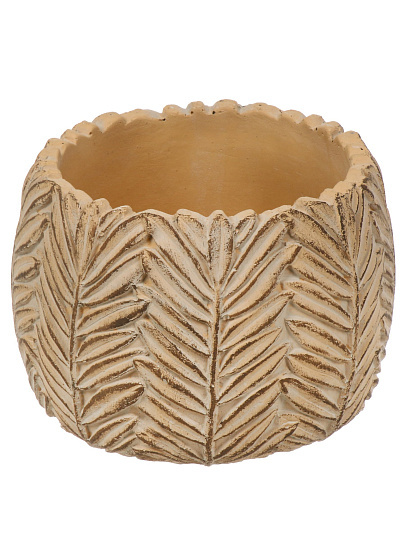 Кашпо керамика, 1 л, 15х11.5 см, Листочки, Y4-8781