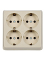Розетка открытой установки, 4 гнезда, с заземлением, 16 А, ABS пластик, IP20, слоновая кость, UNIVersal, Олимп, 1171/2 ВКП - фото 2