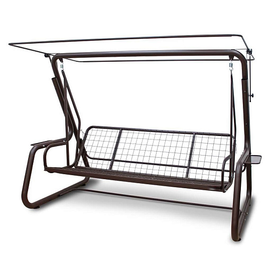 Качели садовые 4-местные, 265х143х174 см, 400 кг, Arno, Элит Люкс+, раскладываются в кровать, с москитной сеткой, шоколадные, 2016-КД-41/Л+, металл