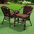 Мебель садовая Сиеста, коричневая, стол, 55х55х56 см, 2 кресла, подушка коричневая, 100 кг, IND06 - фото 4