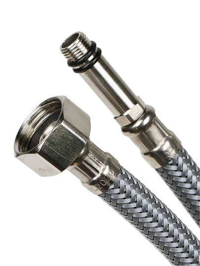 Подводка для воды М10-1/2"х0.3 м, пара, сталь, полиамид, AquaLine