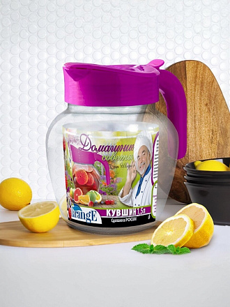 Кувшин стекло, 1.5 л, с крышкой, Индиго, 544-1549