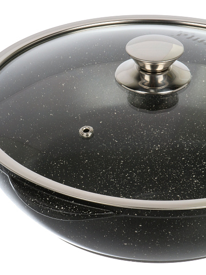 Сотейник алюминий, 28 см, антипригарное покрытие, Горница, Гранит Induction, Ист2813аг, с крышкой, съемная ручка, индукция