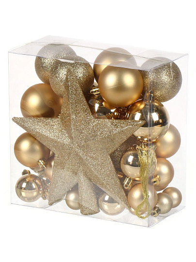 Набор елочных украшений 48 шт, золото, SYQA-0122307G