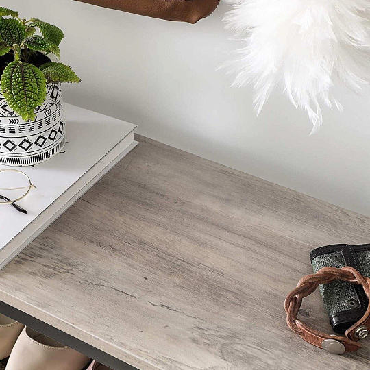 Полка для обуви, ДСП+сталь, 5 секций, 100х30х92.5 см, с сетчатыми полками, Лофт, LBS015B02