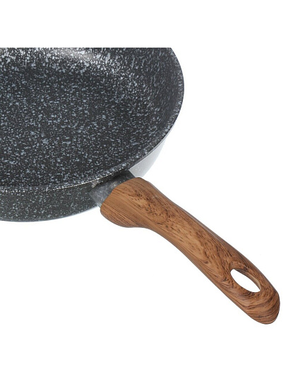 Сковорода литой алюминий, 24 см, антипригарное покрытие, Горница, Гармония Мрамор, с крышкой, с2452мр