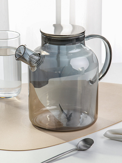 Чайник заварочный стекло, 1.8 л, с ситечком, Satoshi, Графит, 850-266