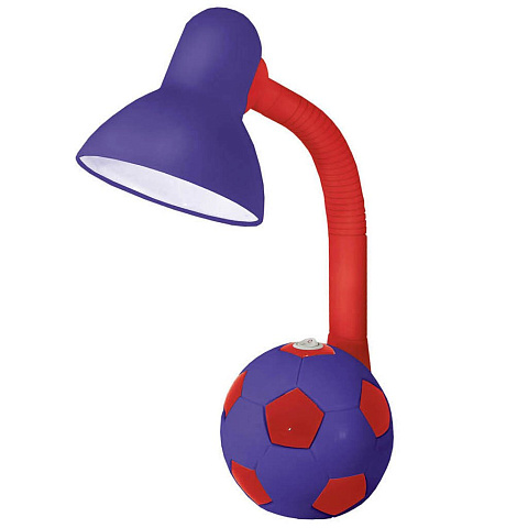Светильник настольный E27, 40 Вт, детский, красный, абажур фиолетовый, TDM Electric, Футбольный мяч, SQ0337-0050