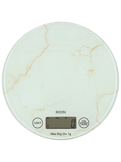 Весы кухонные электронные, Rion, флюид бежевый, стекло, до 5 кг