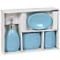 Набор для ванной 4 предмета, Тиффани, керамика, стакан, подставка для зубных щеток, дозатор, мыльница, Y330 - фото 4
