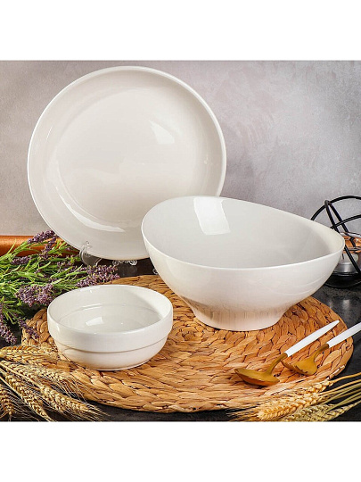 Салатник керамика, овальный, 25 см, Грейс, Daniks, Y6-6002/Y4-9195