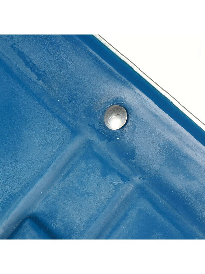 Лопата для снега пластик, с оцинкованной планкой, 360х360 мм, без черенка, тулейка 32 мм, Агропласт, Северное сияние, Б00167