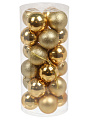 Елочный шар 24 шт, золото, 8 см, пластик, SYQC-012226G - фото 7