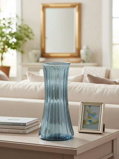 Ваза стекло, настольная, 27.5х13 см, A060166, графит