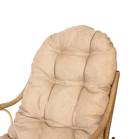 Кресло-качалка Элит, 57х87х95 см, бежевое, подушка, 160 кг, лен, 12800501