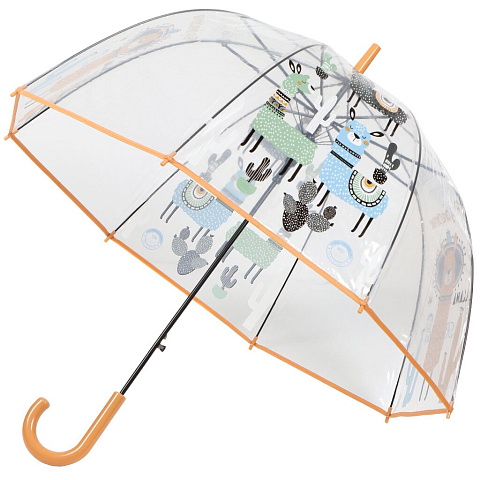 Зонт для женщин, полуавтомат, трость, 60 см, Животные, прозрачный, прозрачный, PU0618