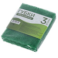 Губка для посуды, 3 шт, New, абразивный слой, Марья Искусница, в ассортименте