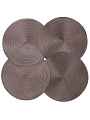 Набор салфеток полимер, 38х38 см, кругл, 4 шт, корич, МП, Y6-2537 - фото 3