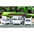 Мебель садовая Corfu Set, белая, стол, 77х57х42 см, 2 кресла, 1 диван, подушка серая, 110 кг, 128х70х79 см, 17197361РБЛ - фото 2