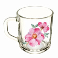 Кружка стекло, 320 мл, Акварельные цветы, 04с1208AC, в ассортименте - фото 3