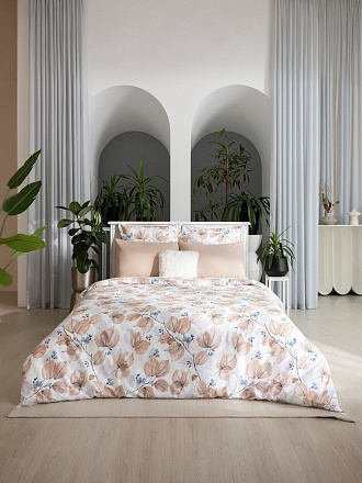 Постельное белье евро, простыня 220х240 см, 2 наволочки 70х70 см, пододеяльник 200х220 см, Волшебная ночь, перкаль, Elegant autumn