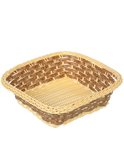 Корзина декоративная 23х23х8 см, квадратная, плетеная, Y4-8903