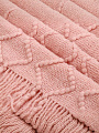 Плед 1.5-спальный, 130х170 см, 100% полиэстер, Silvano, Теплые объятия ромбы, пудрово-розовый, вязаный, TB22-50 - фото 5