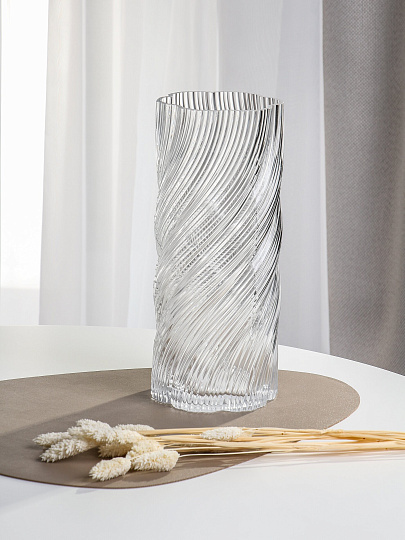 Ваза стекло, настольная, 30х12 см, Веретено, Y4-11066, прозрачная