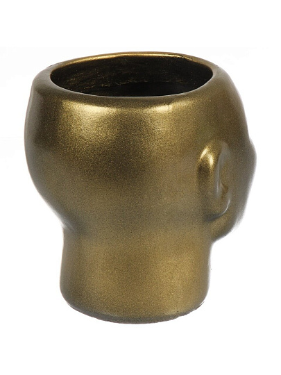 Кашпо гипс, 0.5 л, 16х19 см, бронза, Гарденвилл, Нефертити, 369/3