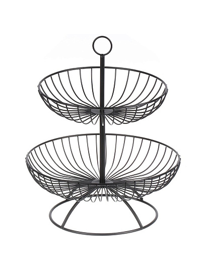 Ваза для фруктов, 2 яруса, на ножке, 30х30х48 см, Y4-8701