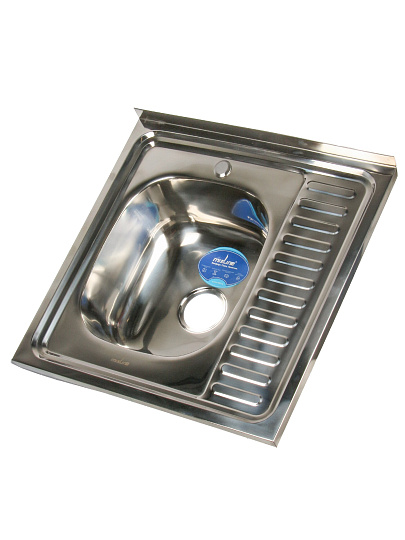 Мойка кухонная накладная, Mixline, нержавеющая сталь, 600х600 мм, левая, 0.6 мм, 528014