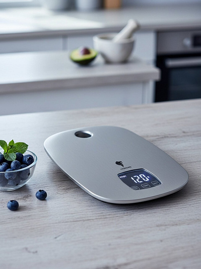 Весы кухонные электронные, Leonord, LE-1716, платформа, точность 1 г, до 5 кг, LED-дисплей, серые, 108267