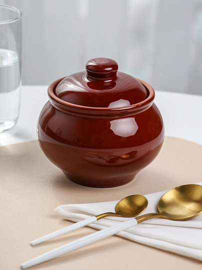 Горшок для запекания керамика, 0.5 л, Псковский Гончар, Русский, НХП-ПС-050, ПГ001-00087009