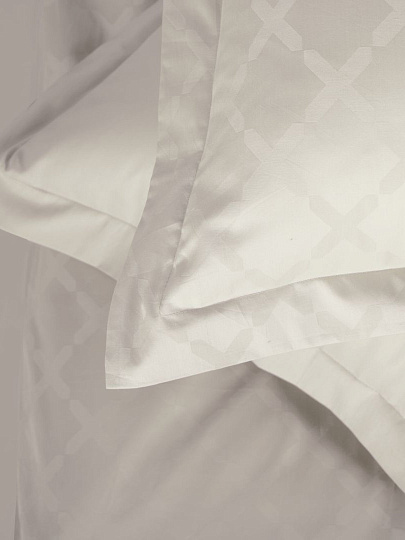 Постельное белье 2-спальное, простыня 215х240 см, 2 наволочки 70х70 см, 2 наволочки 50х70 см, пододеяльник 175х210 см, Mona Liza, сатин-жаккард, Royal Штрих ванильный