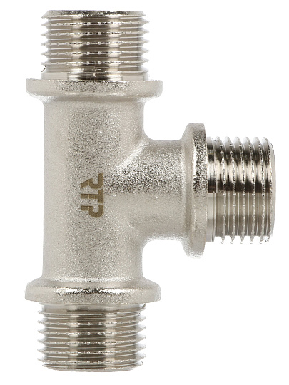 Тройник 1/2", ш-ш-ш, никель, индивидуальная упаковка, РосТурПласт