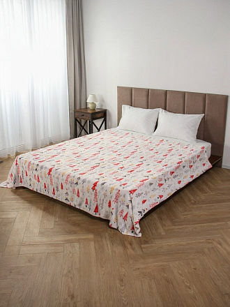 Плед евро, 200х220 см, велсофт жаккард, 100% полиэстер, Silvano, Елочки, белый, A120032