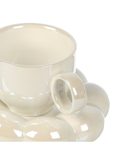 Чайная пара керамика, 2 предмета, на 1 персону, 180 мл, Белое облако, блюдце 15х4 см, B060317