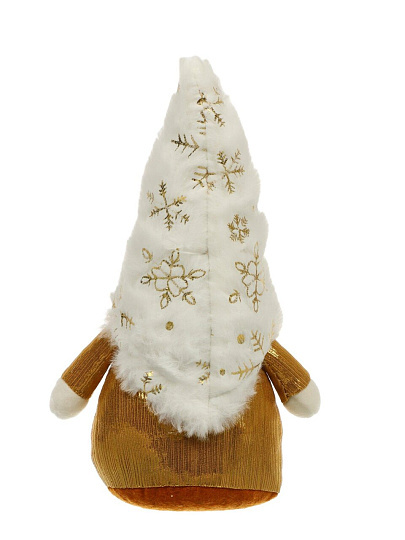 Фигурка декоративная Гном, 20 см, бело-золотая, Y4-13154