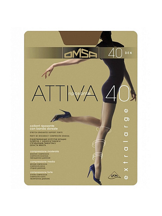 Колготки Omsa, Attiva, 40 DEN, р. 4, daino/загар, шортики, с укрепленным мыском