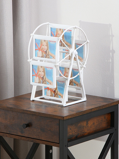 Фоторамка-коллаж на 6 фото 9х13 см, пластик, белая, Колесо обозрения, Y4-11089